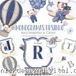 Ursinho Azul Marinho e Cinza