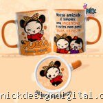Pucca Amigas + Estampa Exclusiva para o Fundo da Caneca