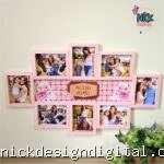 Quadro com 8 Fotos Grandes - Dia das Mães