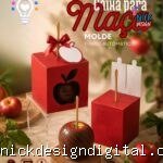 Caixa Para Maçã do Amor + Fundo Automático