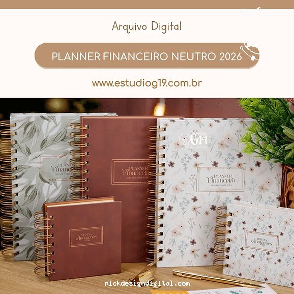 Planner Financeiro Neutro 2026 (Estudio G19)