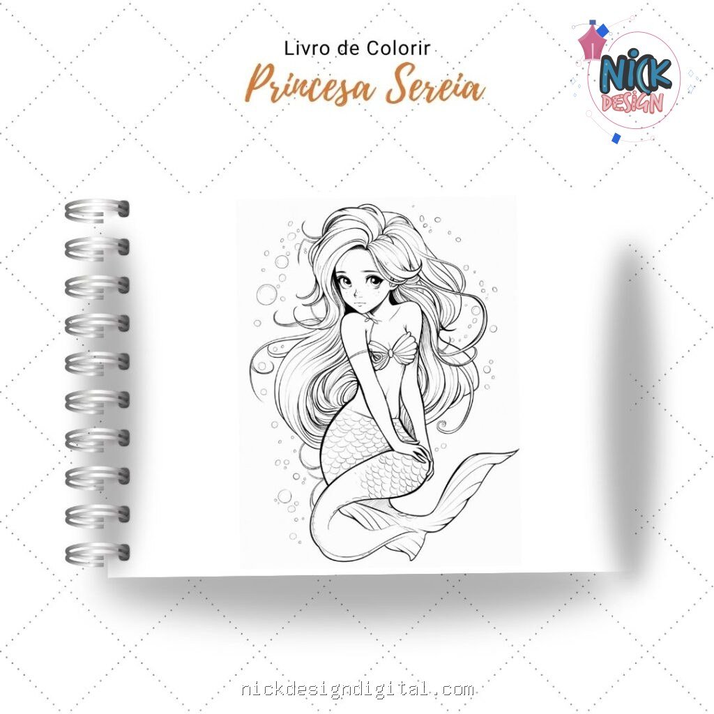 Princesa Sereia - Livro de Colorir - Imagem 4