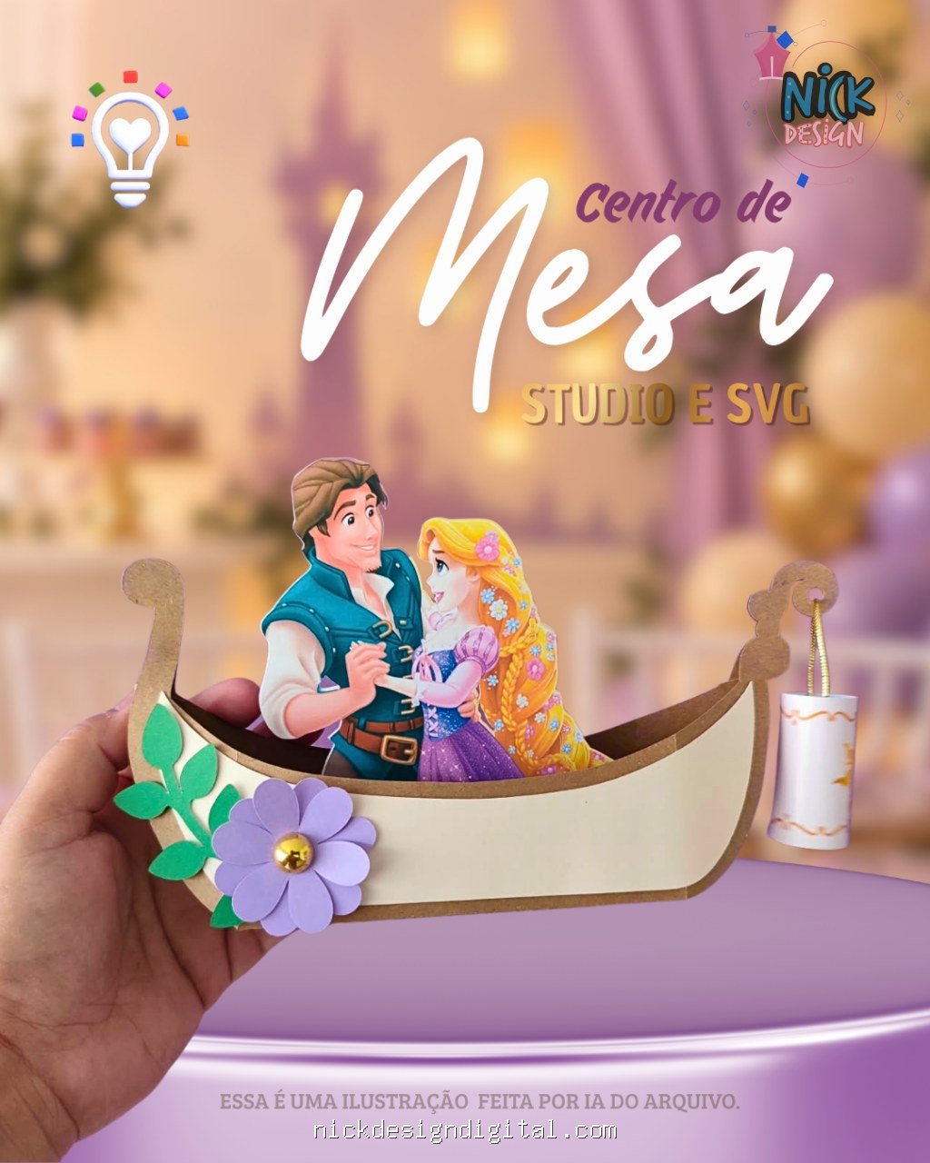 Centro de Mesa Barco Rapunzel - Imagem 1