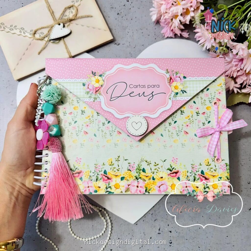 Arte caderno envelope Cartas para Deus - Doce Primavera - Imagem 2
