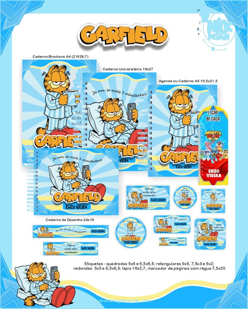 Garfield Preguiçoso - Escolar 2.0 2026 (Pamella)