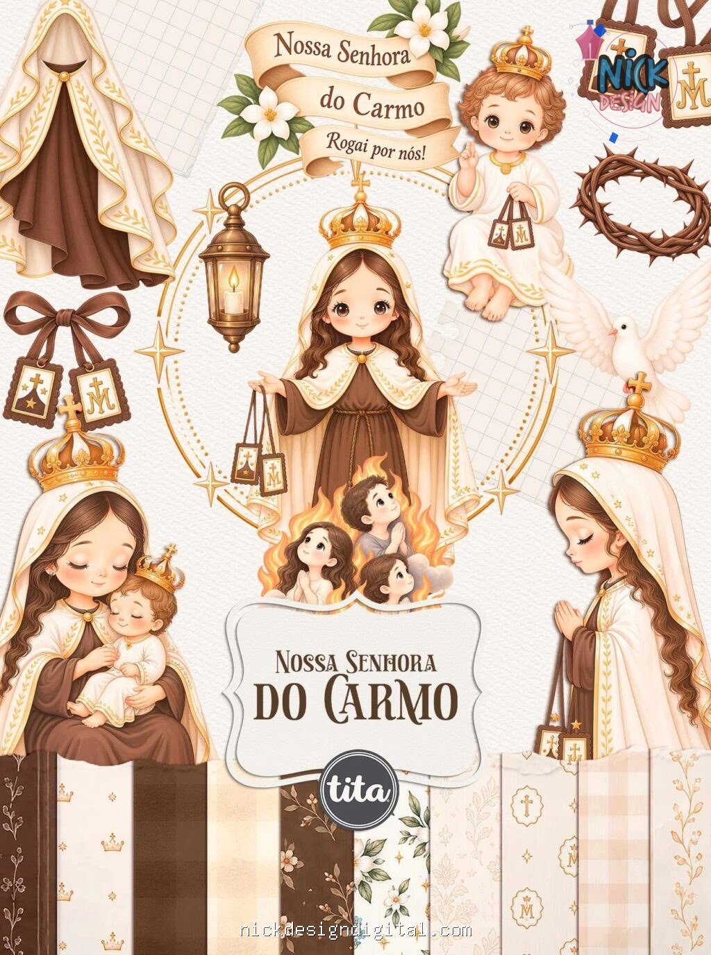 Santos - Nossa Senhora do Carmo - Ilustrações (Tita) - Imagem 1