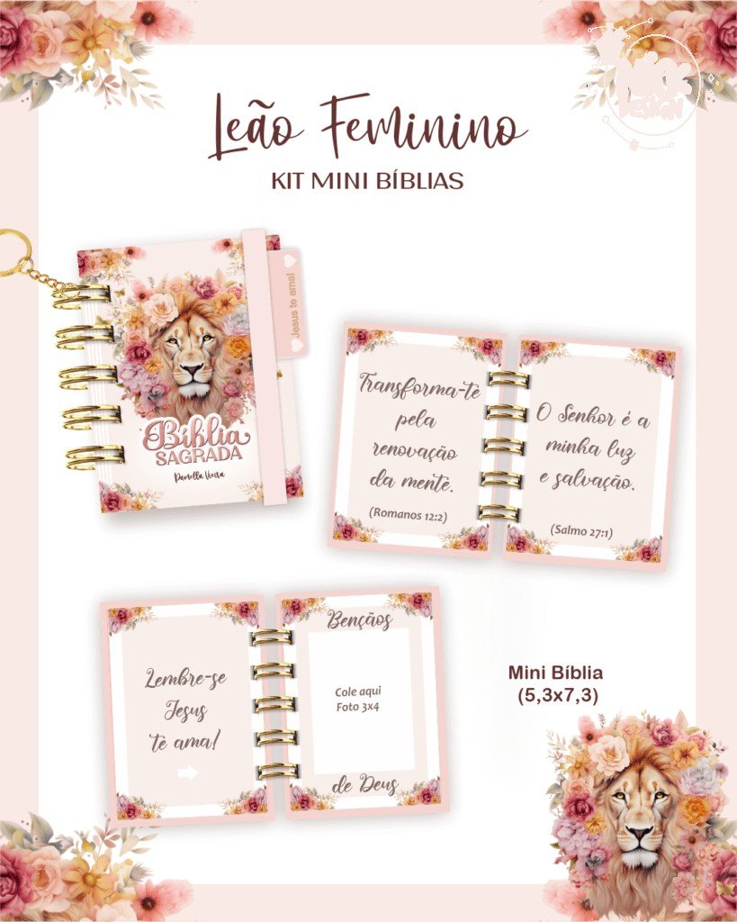 Leão Feminino - Combo Mini Bíblias (Pamella)