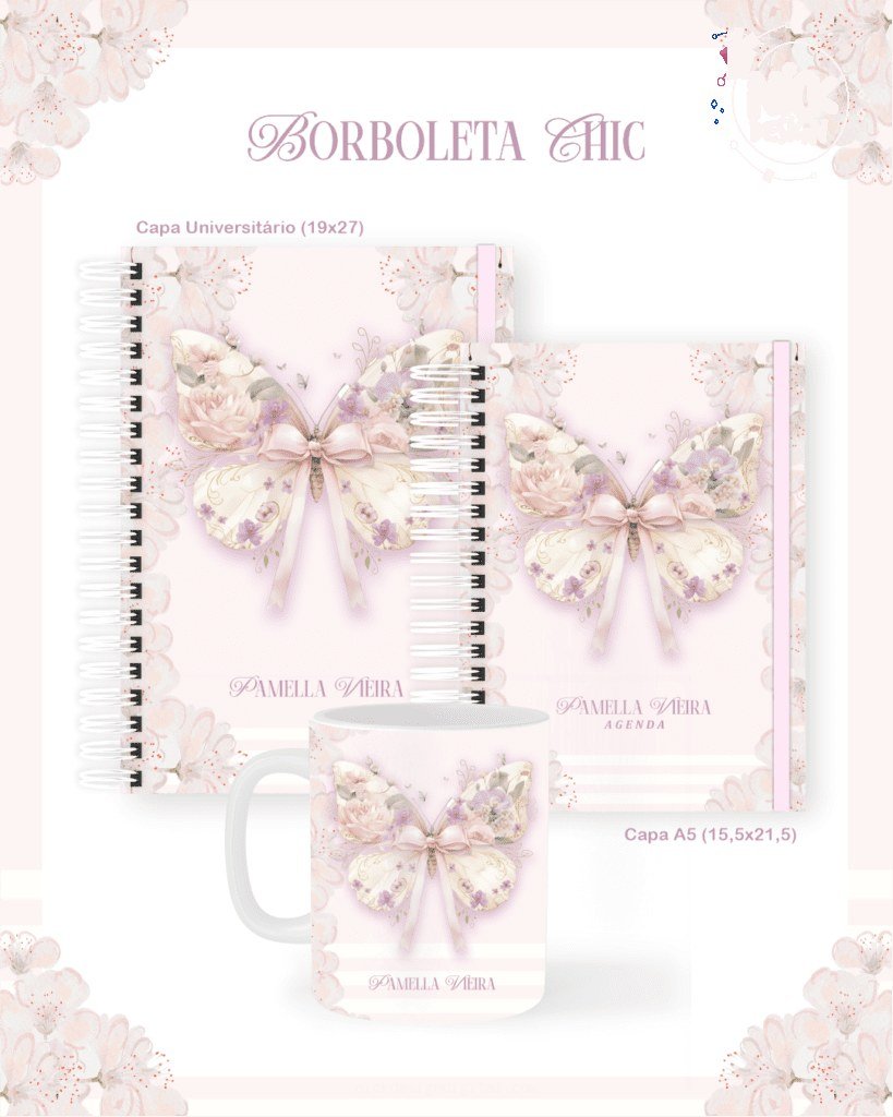 Borboleta Chic - Escolar Teen Adulto (Pamella)