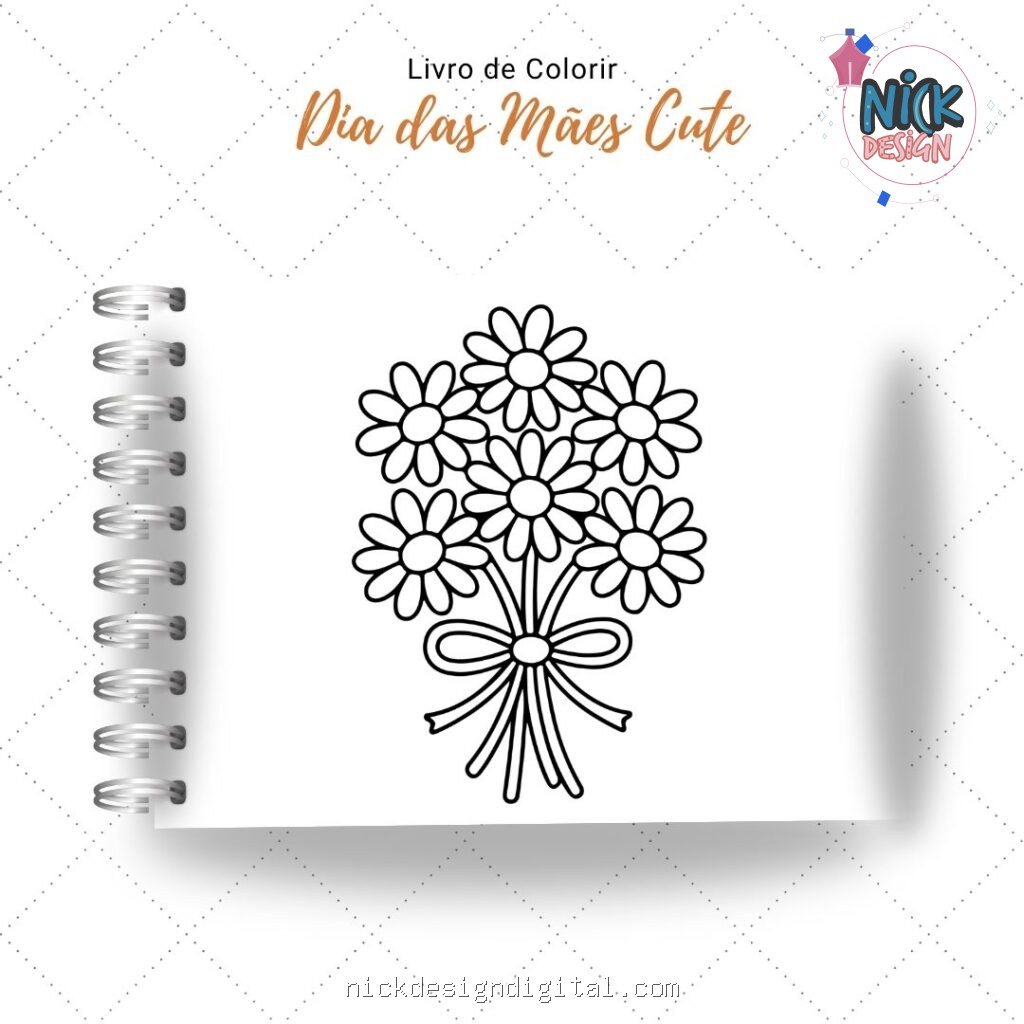 Dia das Mães Cute  - Livro de Colorir (Nick Design) - Imagem 4