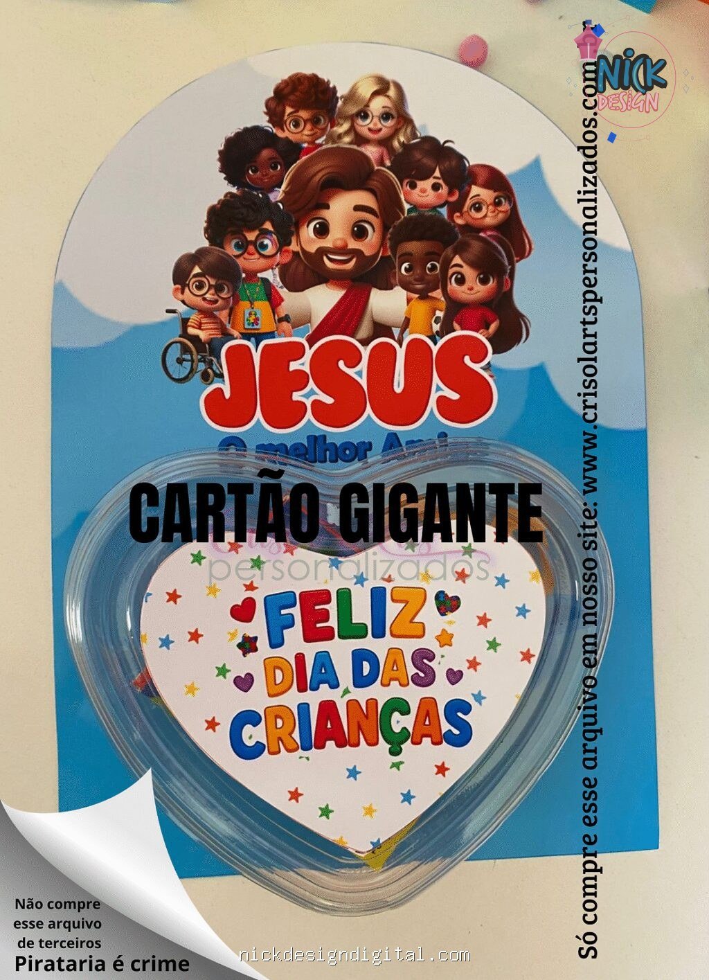 Kit cartão gigante Jesus o melhor Amigo - Imagem 1