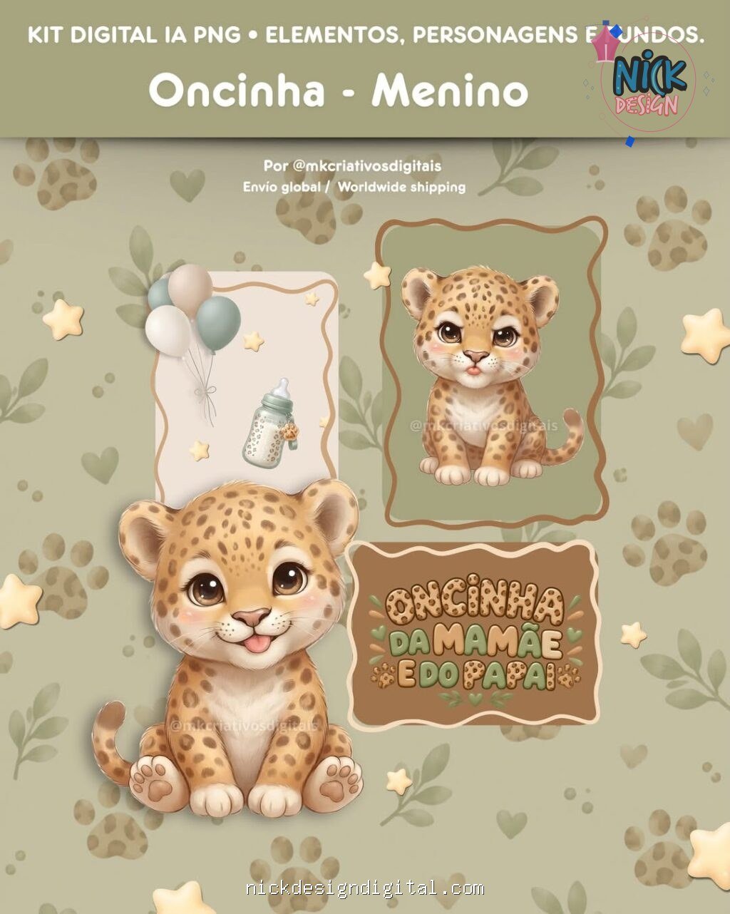 Oncinha Menino - Kit Digital - Imagem 1