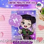 Cartão Pirulito KPOP #2 (Cabelinho Preto)