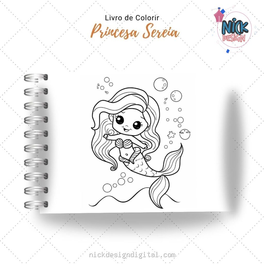 Princesa Sereia - Livro de Colorir - Imagem 3