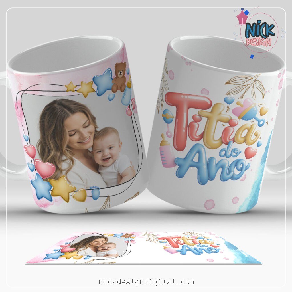 Coleção Tem Bebê Chegando - Artes para Caneca C/S Foto - Imagem 5
