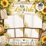 Luz e Vida - Girassol - Miolos A5 | A6 - Col Encantos da Primavera