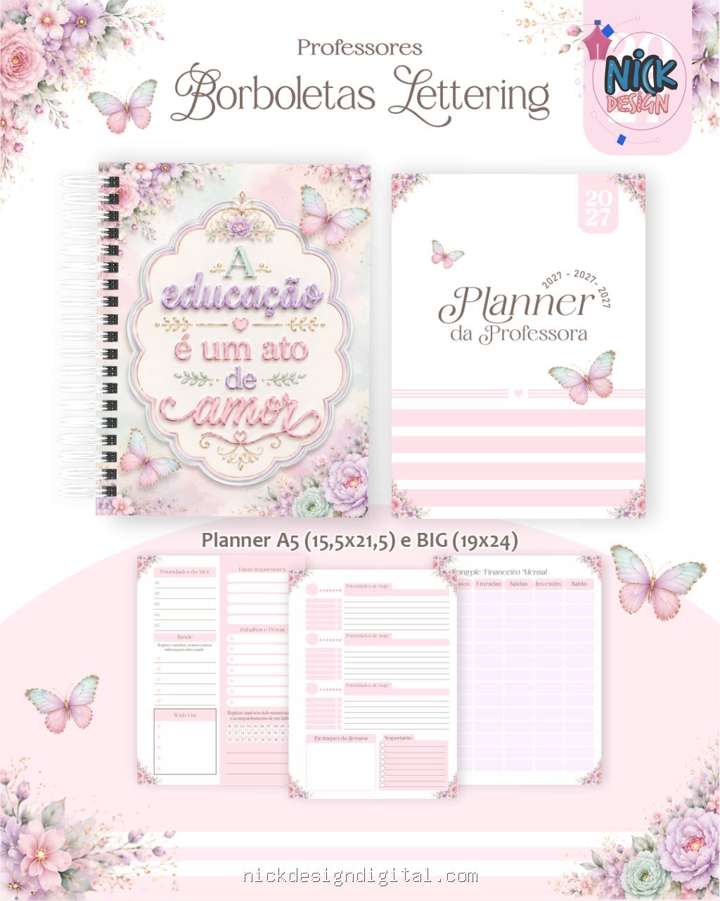 Borboletas Lettering 2027 - Professores - Imagem 8