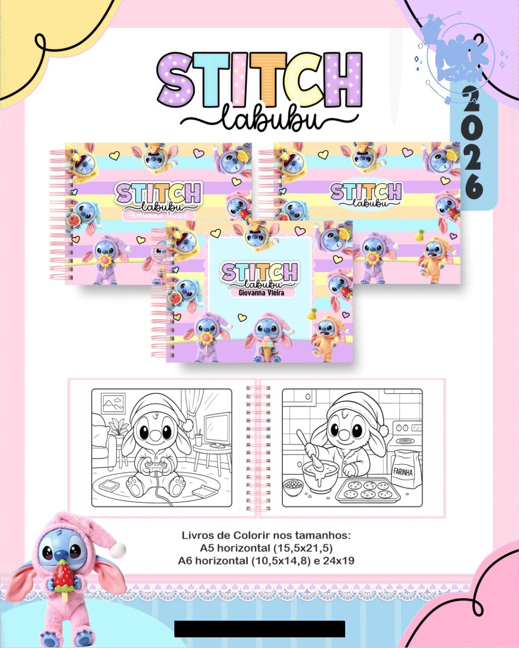 BOX Stitch Labubu - Escolar 2026 (Pamella) - Imagem 2