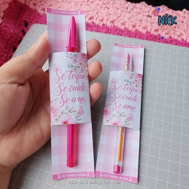 Card Caneta Outubro Rosa - Imagem 1