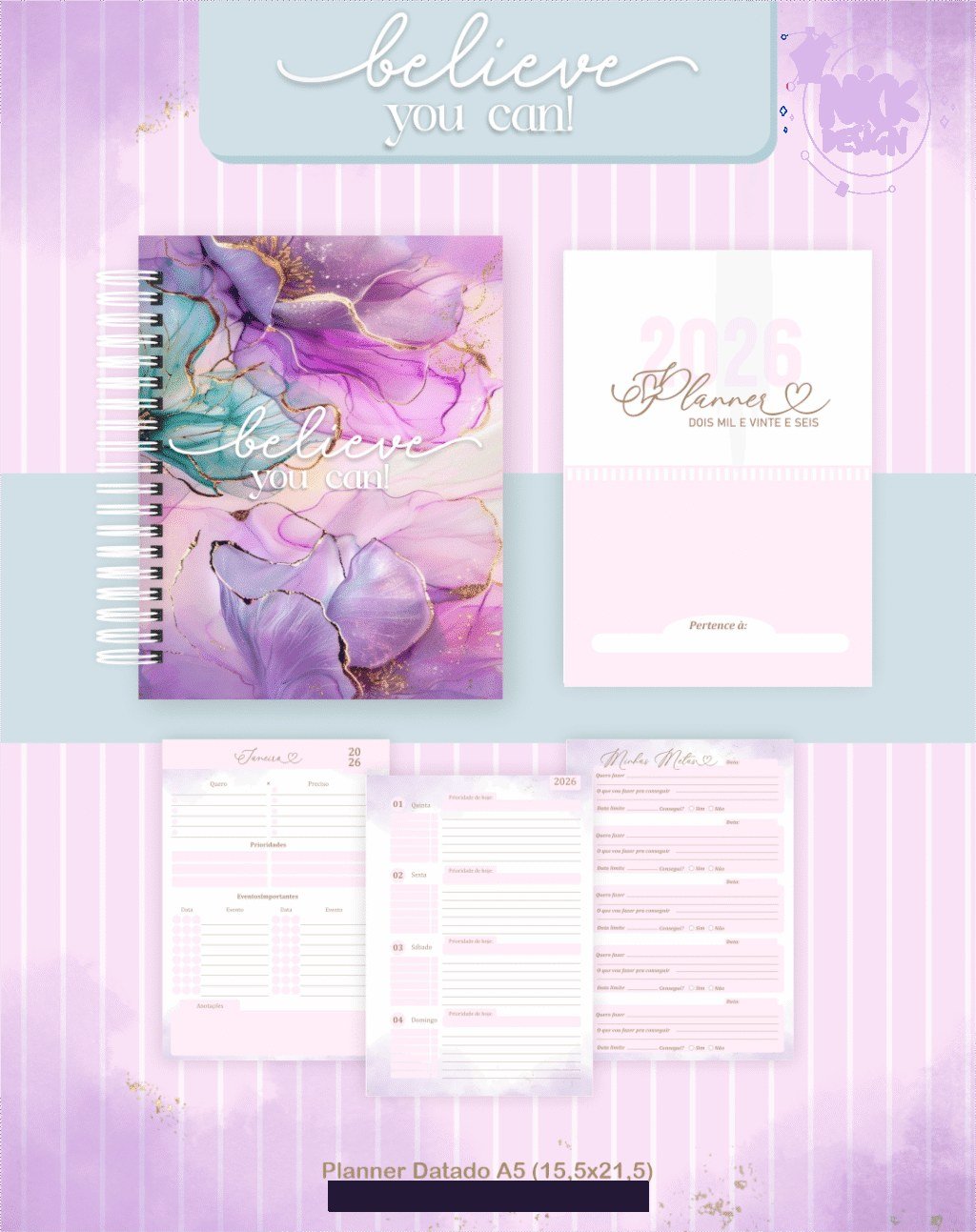 Believe You Can - Agendas | Planners 2026 (Pamella) - Imagem 1