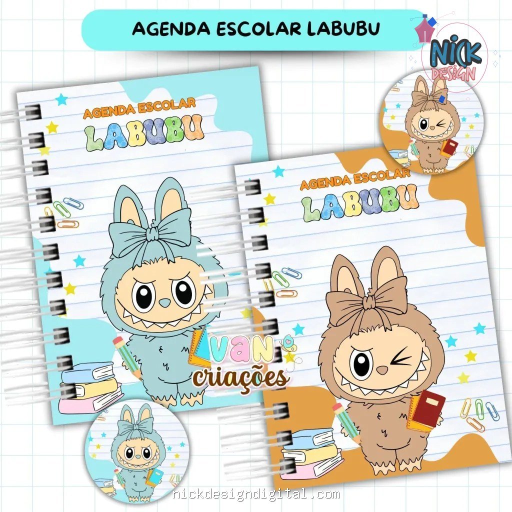 Agenda Escolar Menino 2026 - Labubu - Imagem 1