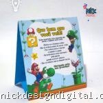 Placa Mario Bros - Centro de Mesa