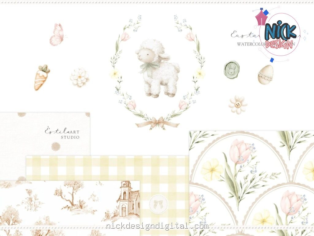 Conjunto de Clipart de Páscoa em Aquarela - Imagem 10