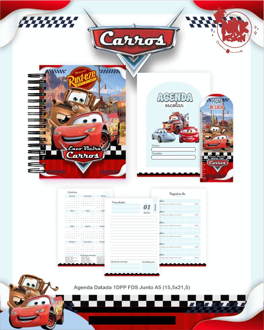 Carros Disney - Escolar 1.0 2026 (Pamella) - Imagem 3