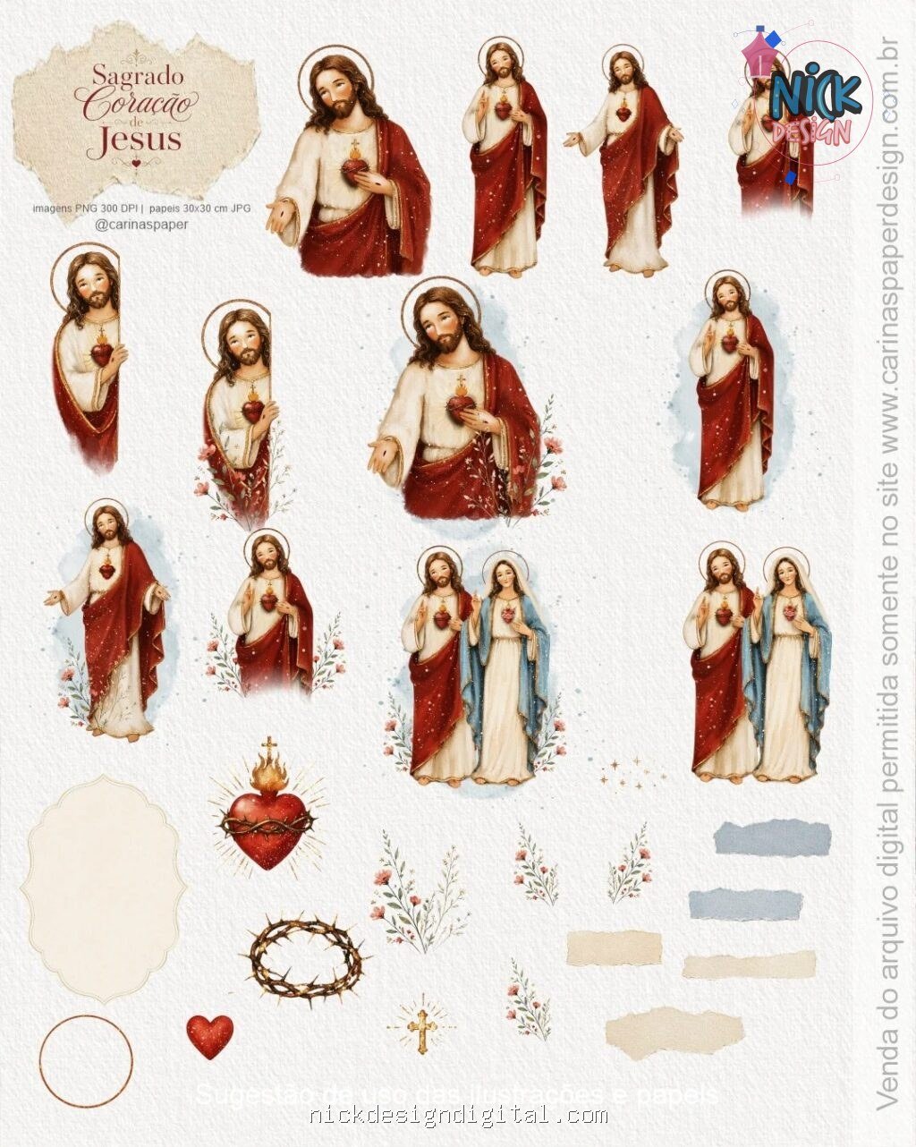 Ilustrações Sagrado Coração de Jesus 2 - Imagem 9