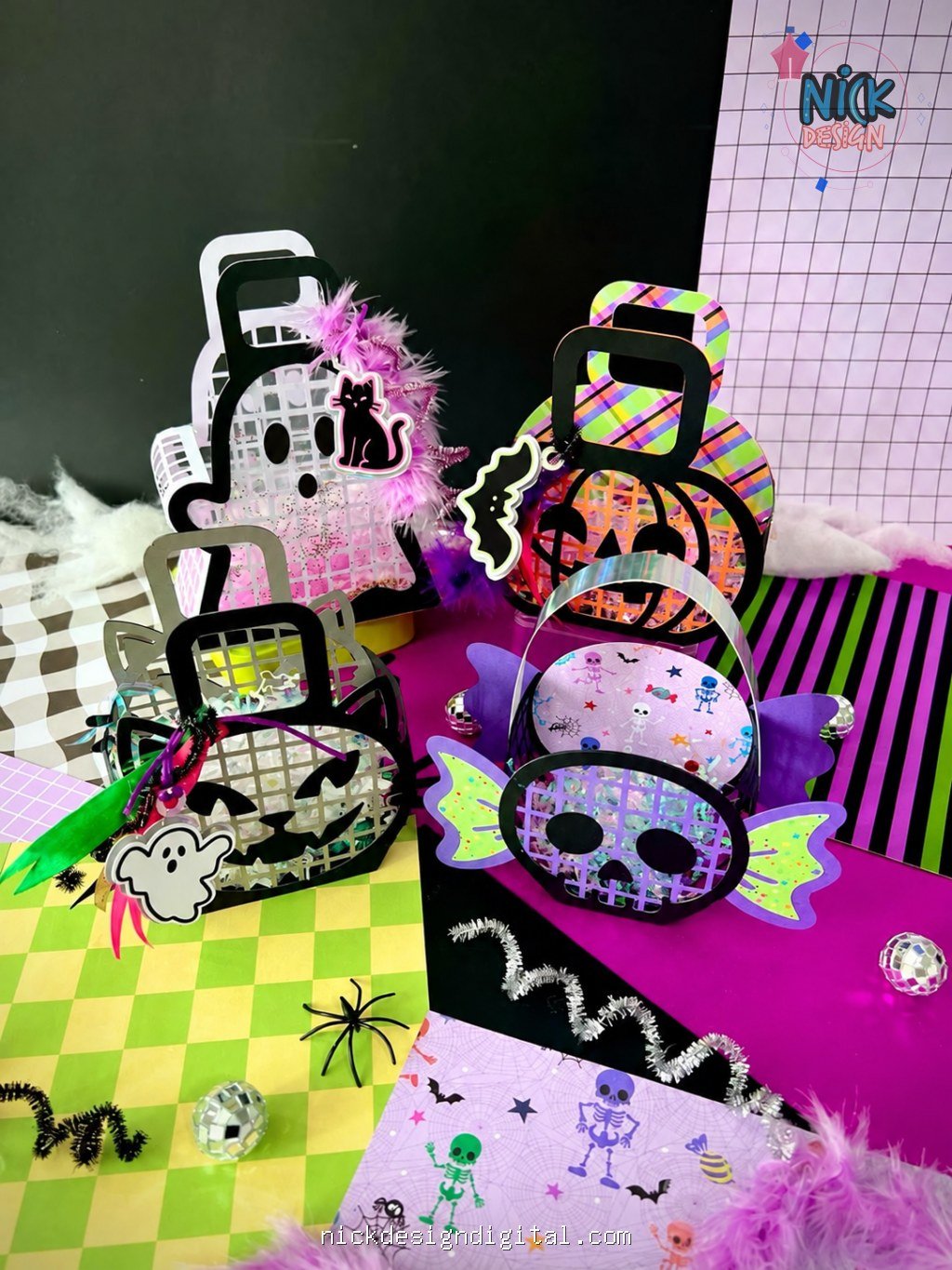 Cestas de Halloween + Papeis (Espanhol) - Imagem 1