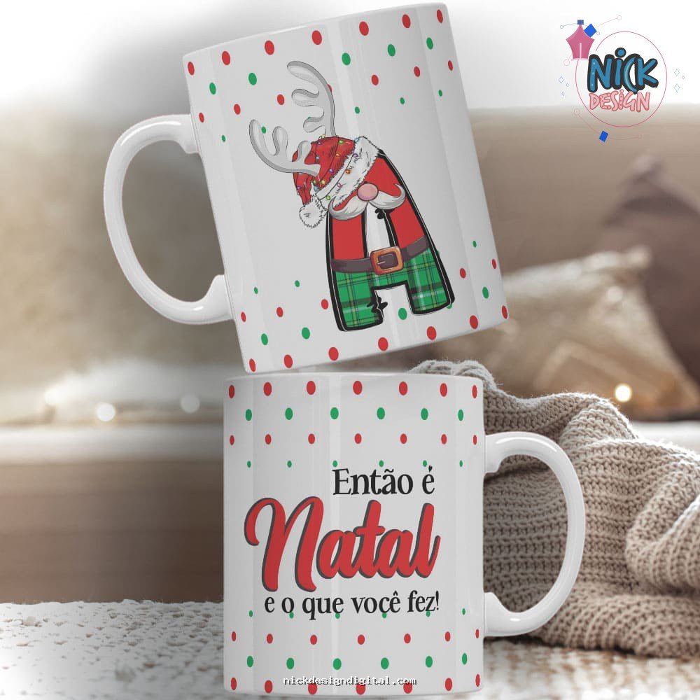 Kit 2 - Canecas Alfabeto Natalino (Personalize) - Imagem 1