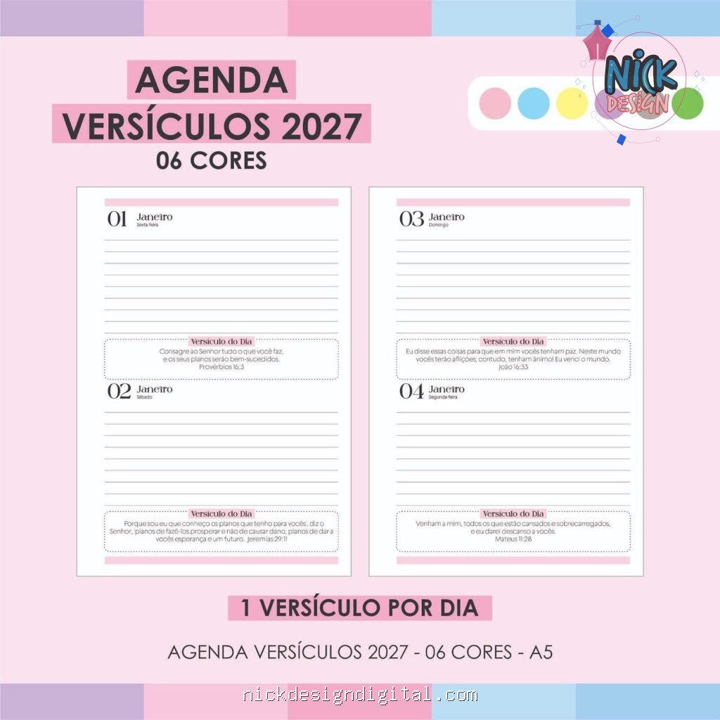 Agenda Versículos 2027 - 06 Cores - Imagem 2