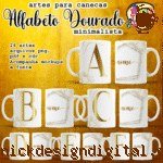 Alfabeto Dourado Minimalista - Artes Caneca