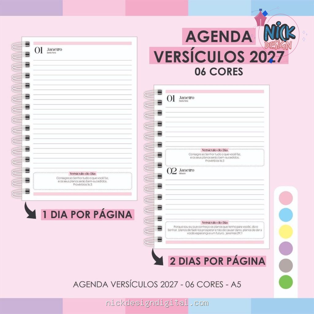 Agenda Versículos 2027 - 06 Cores - Imagem 1