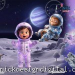 Astronauta Menina e o Macaco - Kit Digital