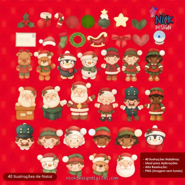 40 Ilustrações Digitais de Natal