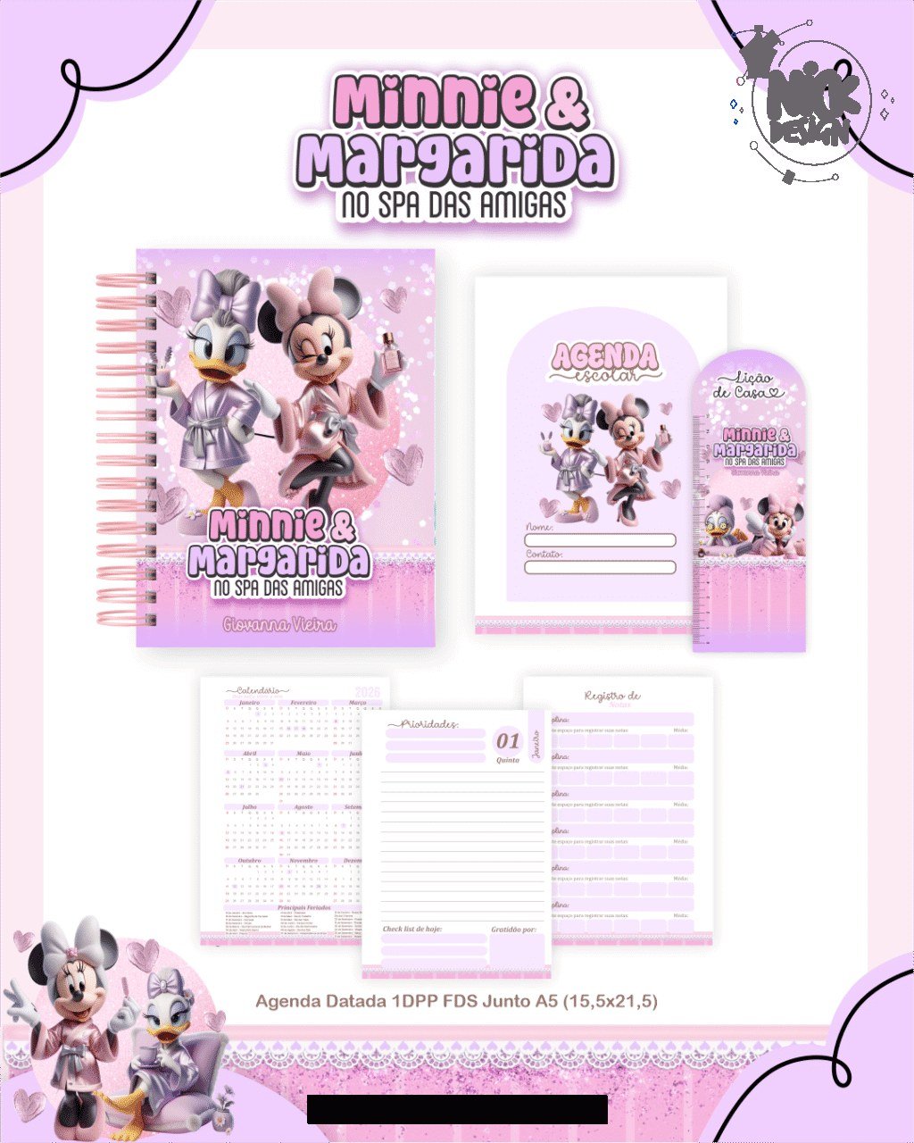Minnie e Margarida - Escolar 1.0 2026 (Pamella) - Imagem 3
