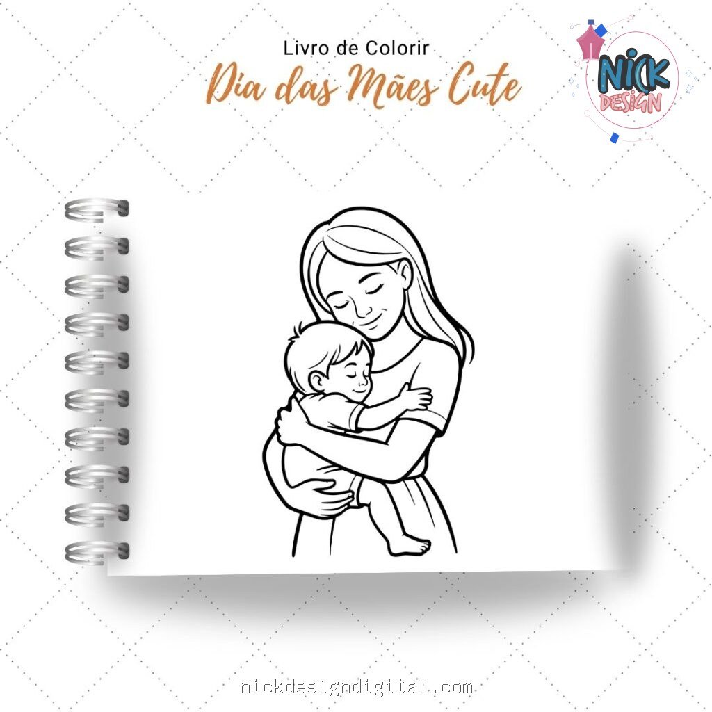 Dia das Mães Cute  - Livro de Colorir (Nick Design) - Imagem 3
