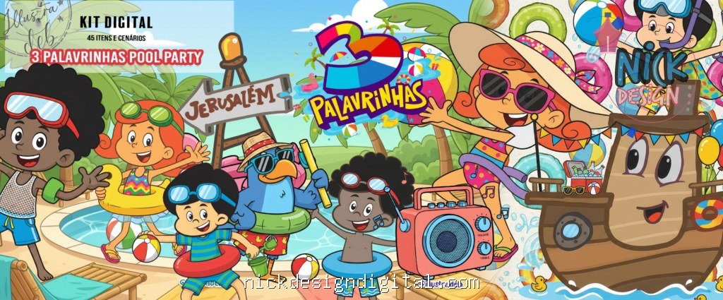 3 Palavrinhas Pool - Kit Digital - Imagem 1
