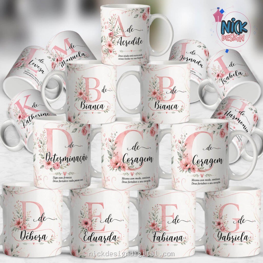 Alfabeto Florescer - Artes Canecas - Imagem 1