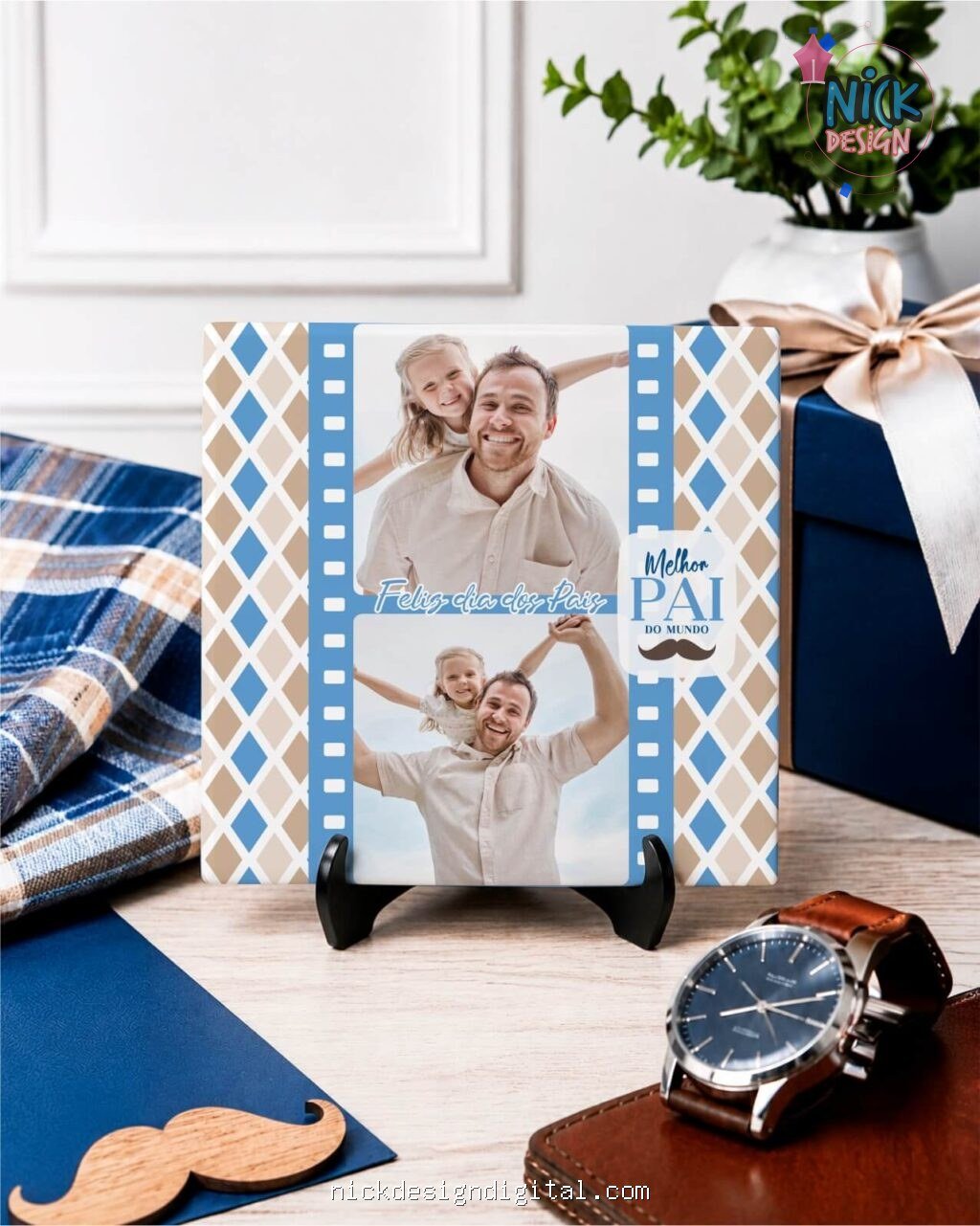 Dia dos Pais V6 COM FOTO - Artes para Azulejos - Imagem 13