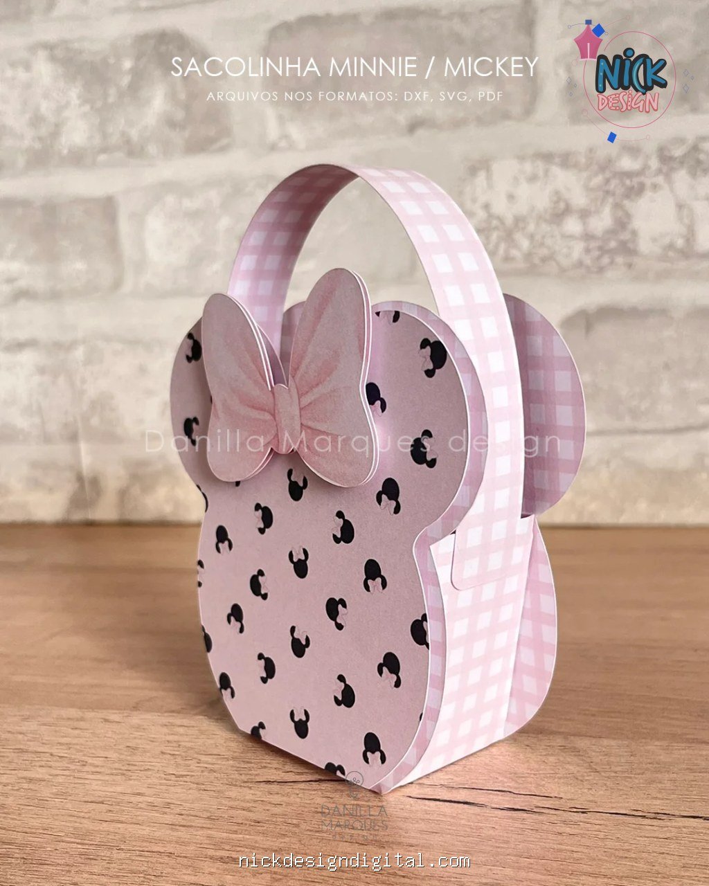 Moldes Caixa Bolsinha - Minnie/Mickey - Imagem 2