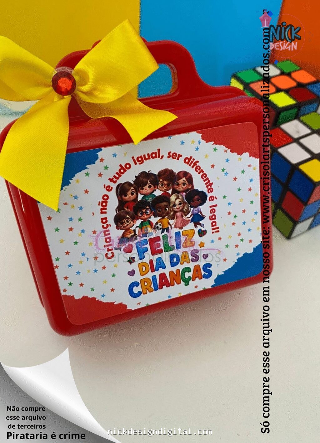 Adesivo maletinha feliz dia das Crianças - Imagem 1