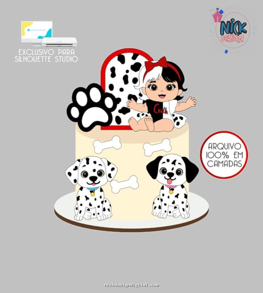 Cruella Baby - Topo de Bolo - Imagem 1