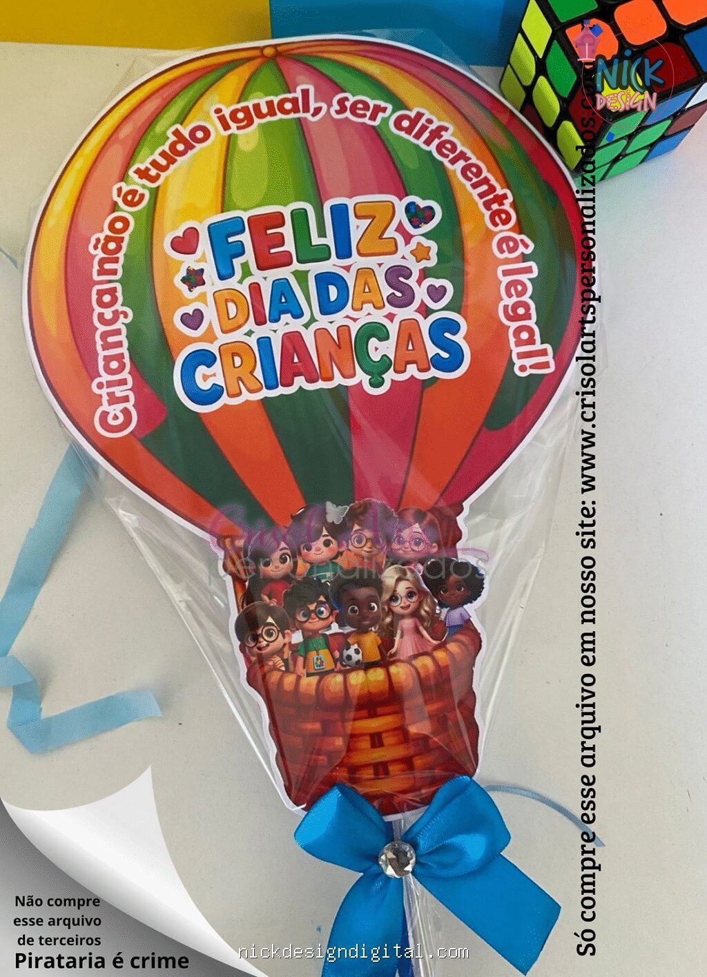 Arte balão Feliz dia das Crianças - Imagem 1