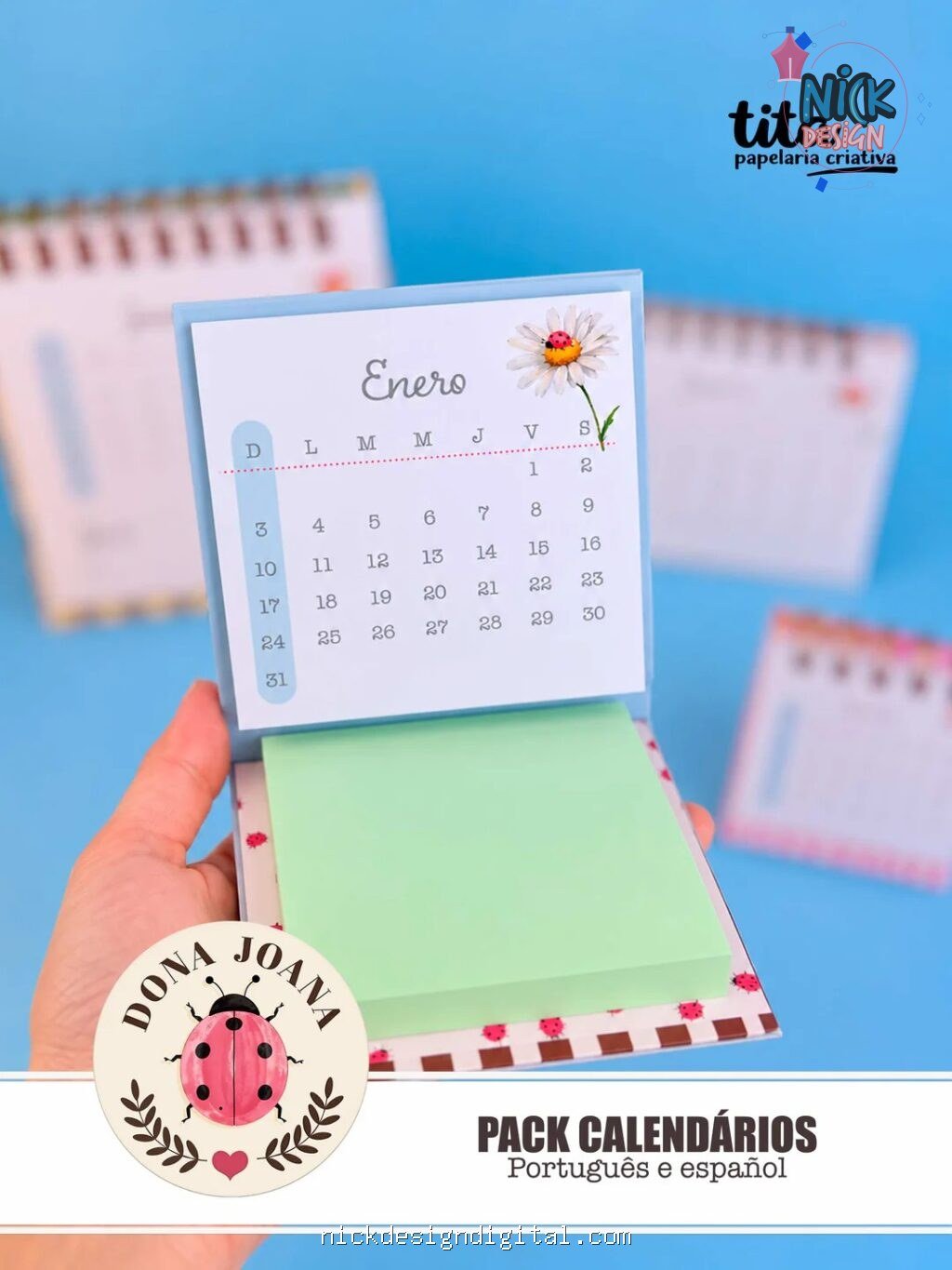 Dona Joana - Pack Calendários 2027 - português e español + Vídeo aula (Tita) - Imagem 10