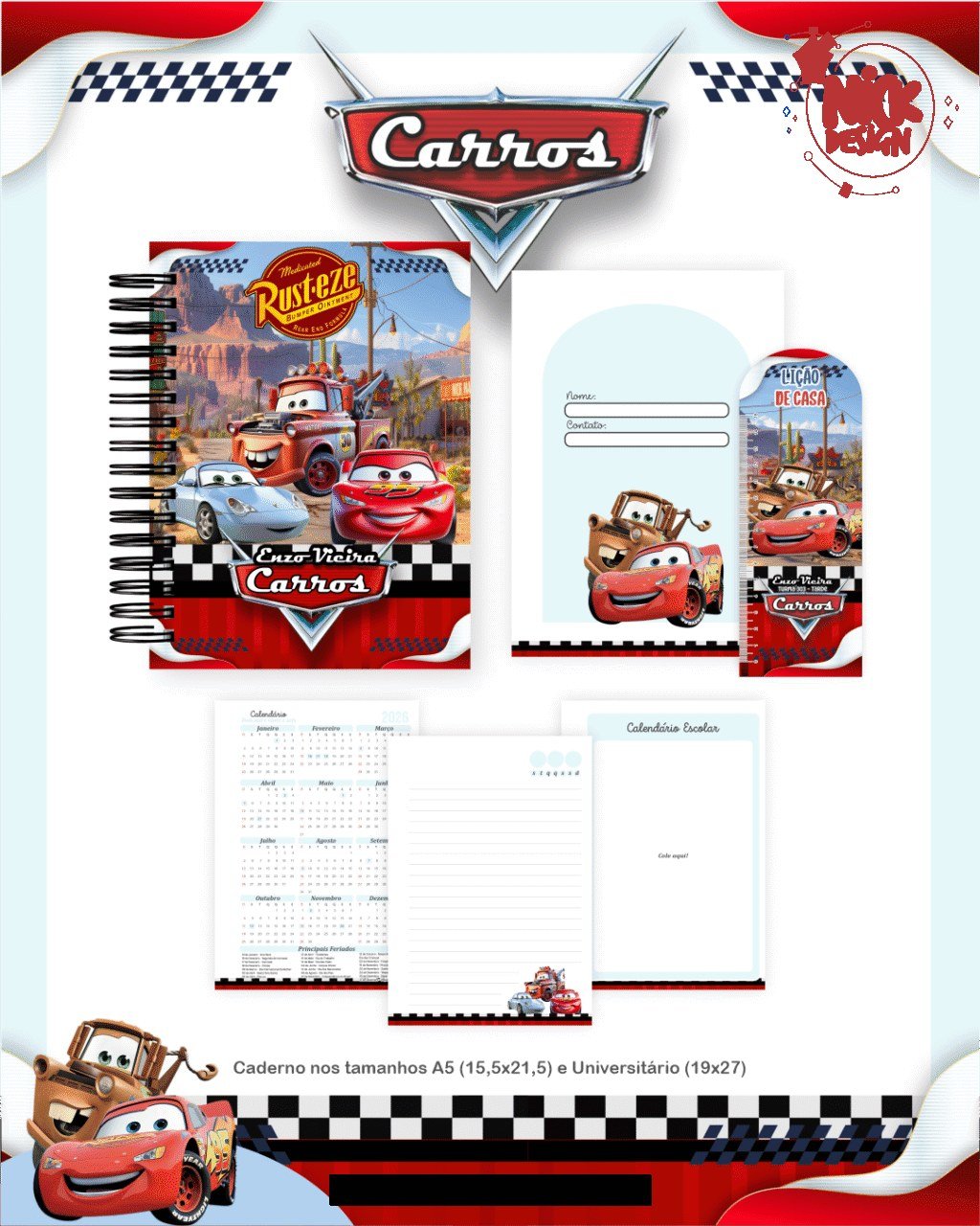 Carros Disney - Escolar 1.0 2026 (Pamella) - Imagem 4