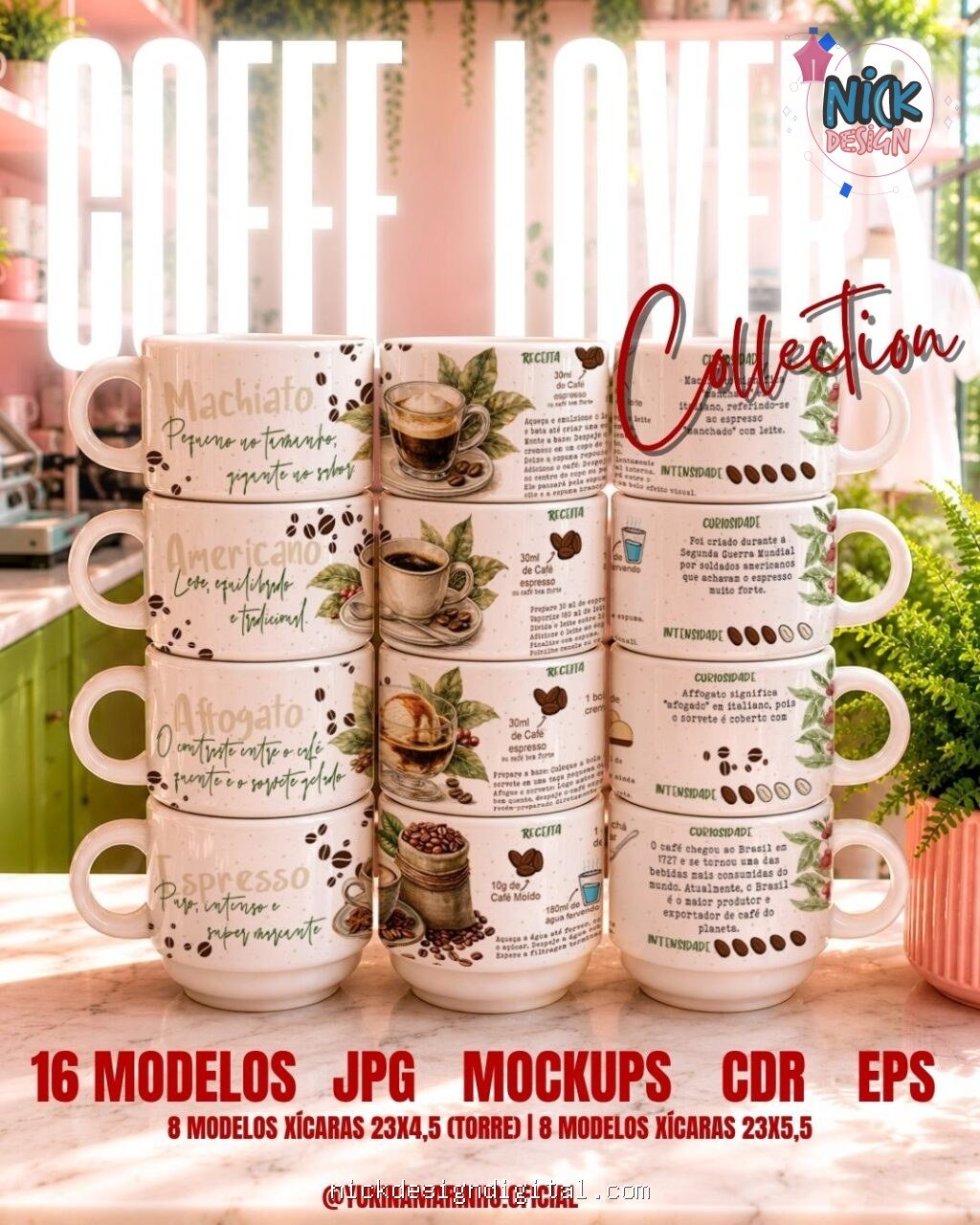 Frases Café V1 - Artes para Xícaras - Imagem 1