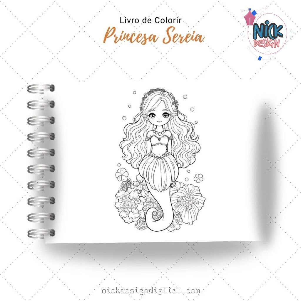Princesa Sereia - Livro de Colorir - Imagem 6