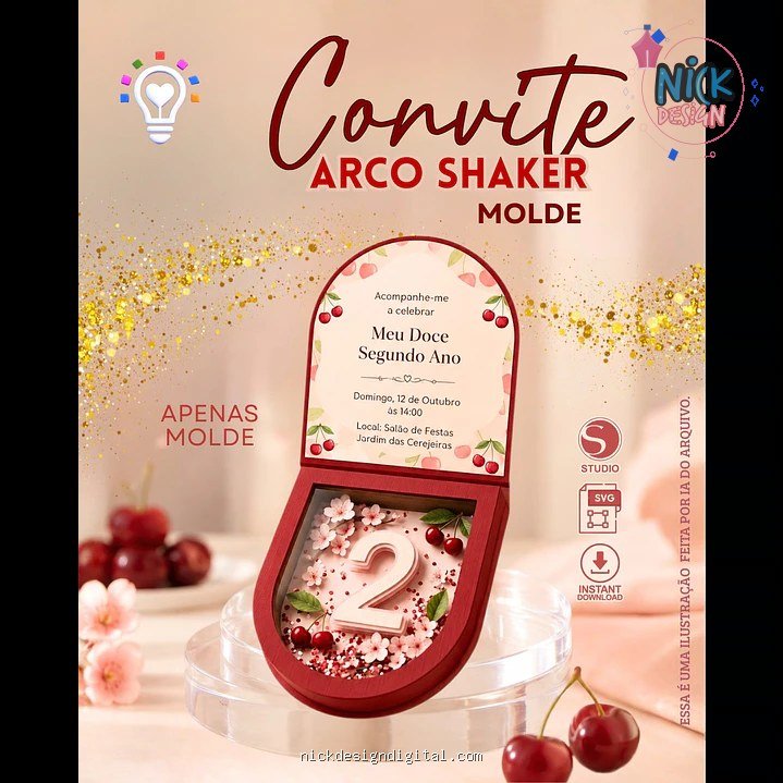 Molde Convite Arco Shaker - Imagem 1