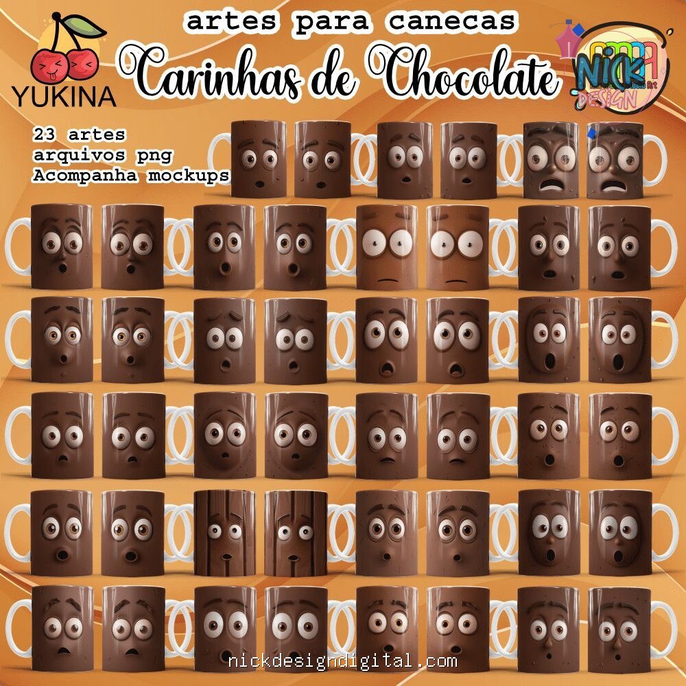 Carinhas de Chocolate - Estampas Canecas